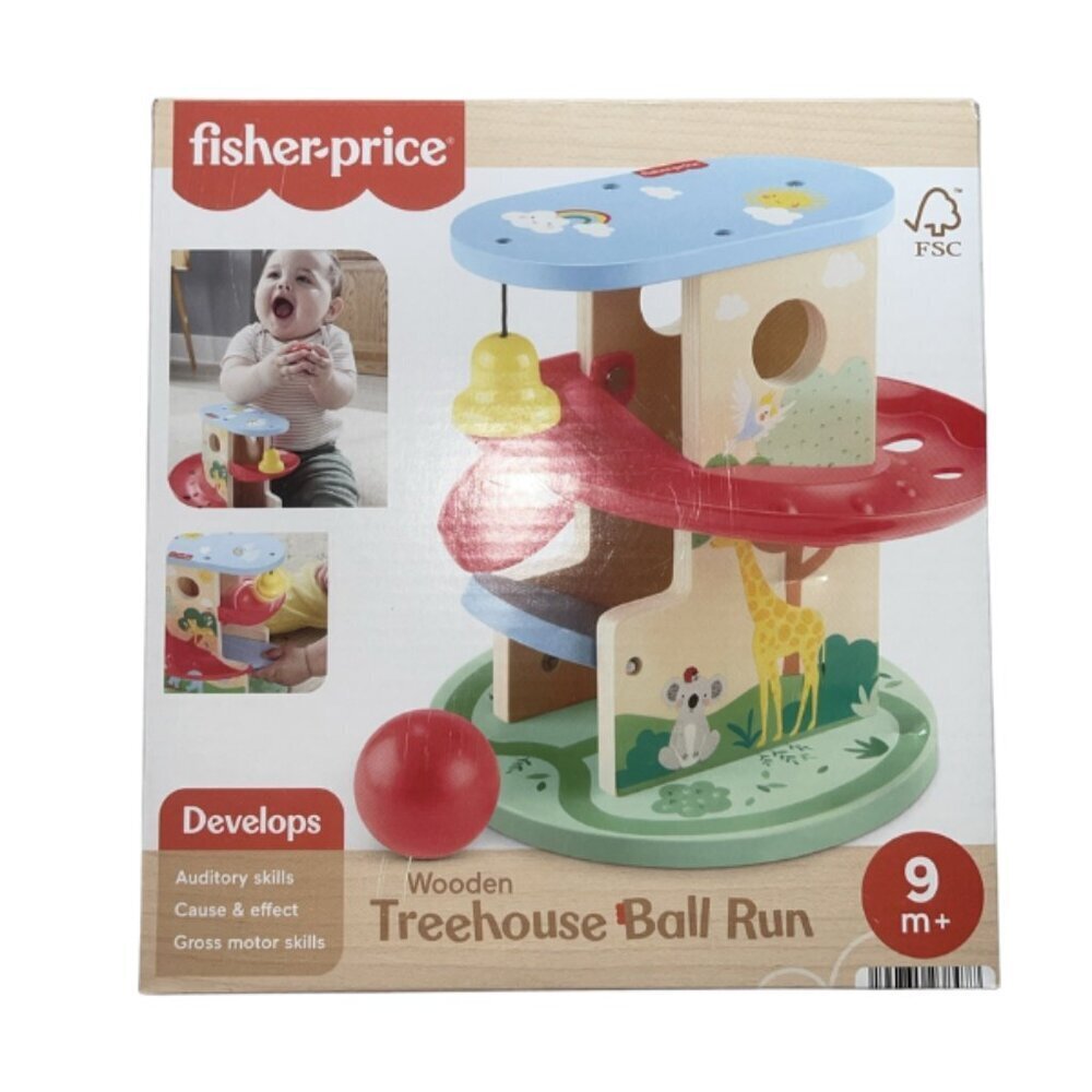 Fisher-Price HXT92 Wooden Treehouse Ball Run for Developmental Role Play 9M+